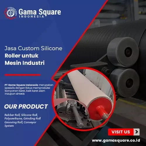 custom silicone roller untuk mesin industri